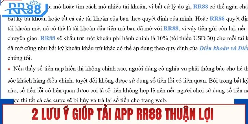 2 lưu ý giúp tải app RR88 thuận lợi