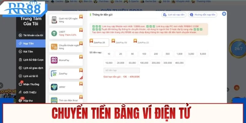 Chuyển tiền bằng ví điện tử