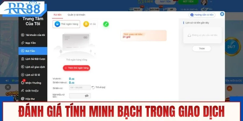 Đánh giá tính minh bạch trong giao dịch tại RR88