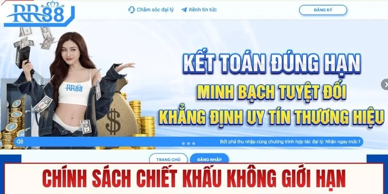 Nhà cái áp dụng chính sách chiết khấu không giới hạn